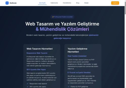Kotivon | Yazılım ve Web Tasarım Çözümleri