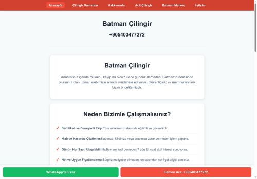 Batman Çilingir Hizmetleri | 7/24 Acil Çilingir 