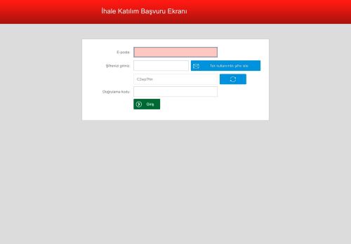 Türk Kızılayı İhale Katılım Başvuru Ekranı