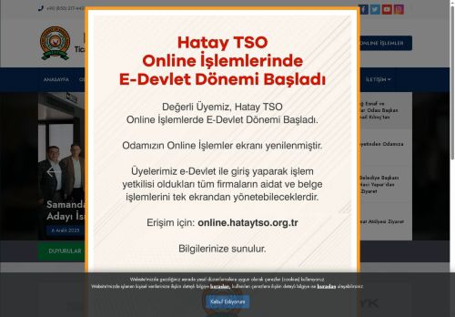 Hatay Ticaret ve Sanayi Odası - Web Sitesi Aydınlatma Metni
