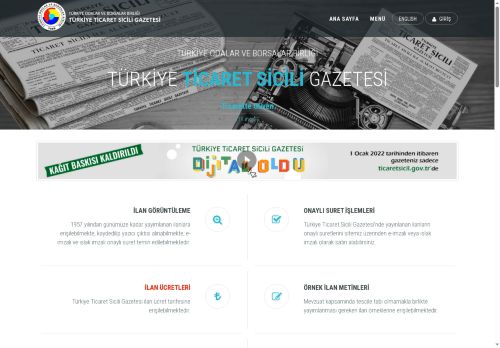 Türkiye Ticaret Sicili Gazetesi | TOBB
