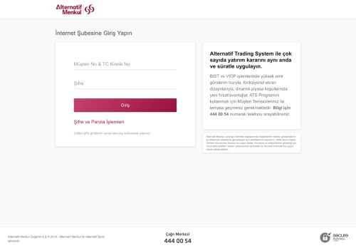 Alternatif Menkul Değerler İnternet Şubesi