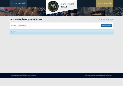 Aday İşlemleri Sistemi | Polis Akademisi