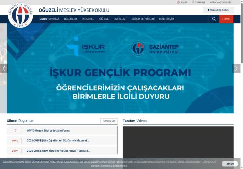 Gaziantep Üniversitesi Oğuzeli MYO | Ön Lisans Programları ve Bölümler