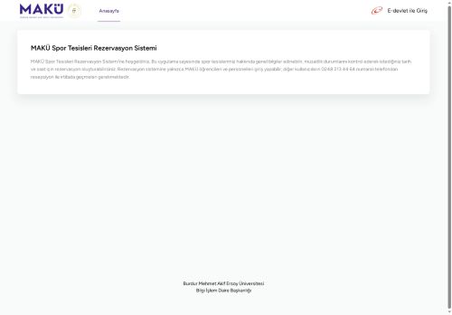 Spor Tesisleri Rezervasyon Sistemi