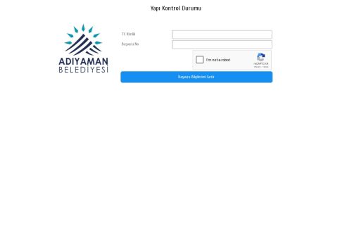 Adıyaman Belediyesi Yapı Denetim  Kontrol Ekranı