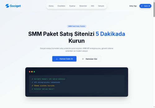 Sociget - SMM Paket Satış Yazılım Script