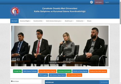 Kalite Güvence Komisyonu - ÇOMÜ - Kalite Koordinatörlüğü