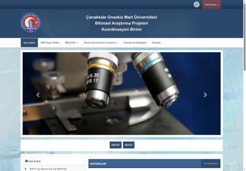 Bilimsel Araştırma Projeleri Koordinasyon Birimi - ÇOMÜ