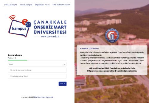 Çanakkale Onsekiz Mart Üniversitesi - Kampüs 7/24 İletişim Hattı