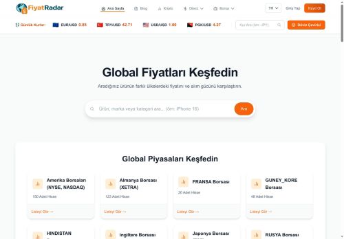 Global Fiyat Karşılaştırma Motoru - Fiyat Radar