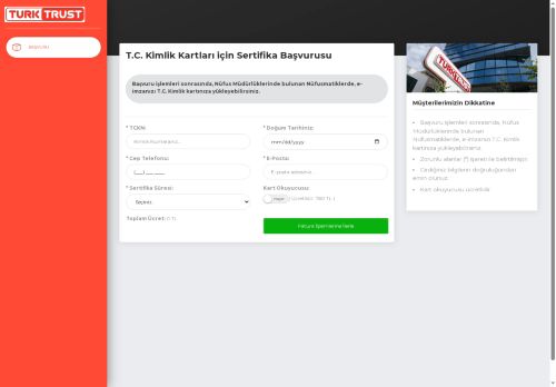 TÜRKTRUST Online Başvuru