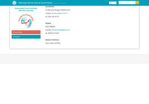 Biyomedikal Cihaz Teknolojisi BİYOTEK Topluluğu