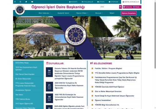 Duyurular | YTÜ Öğrenci İşleri Daire Başkanlığı
