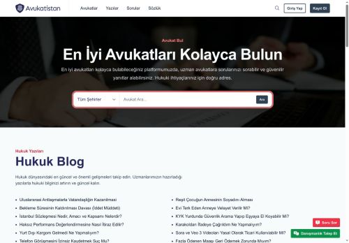 Online Avukat Arama ve Danışma Platformu - Avukatistan