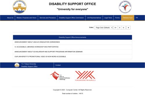 Trakya University Disability Support Office - Ana Sayfa