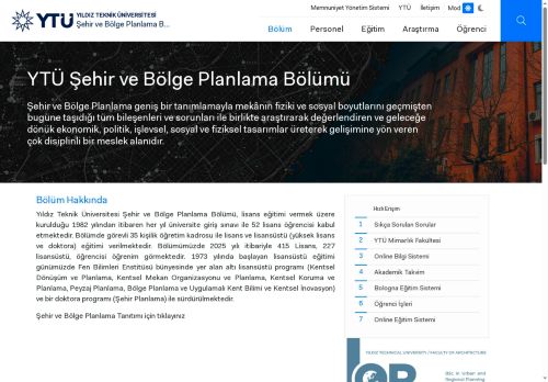 Anasayfa | YTÜ Şehir ve Bölge Planlama Bölümü