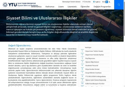 Anasayfa | YTÜ Siyaset Bilimi ve Uluslararası İlişkiler Bölümü