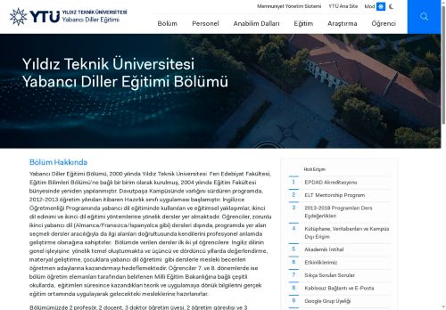 Anasayfa | YTÜ Yabancı Diller Eğitimi Bölümü