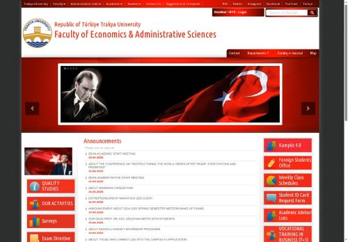 Faculty of Economics & Administrative Sciences | Republic of Türkiye Trakya University