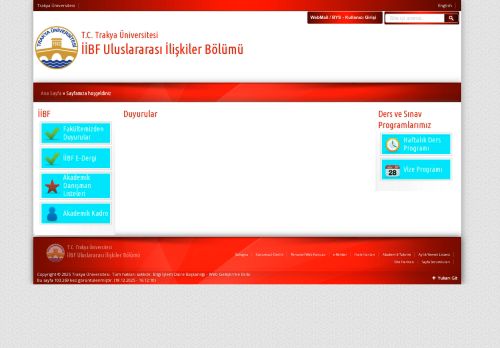 İİBF Uluslararası İlişkiler Bölümü | T.C. Trakya Üniversitesi