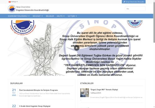 Disabled Students Unit Coordinatorship – Sinop University