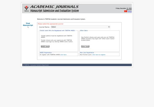 TÜBİTAK Academic Journals Manuscript Submission and Evaluation System