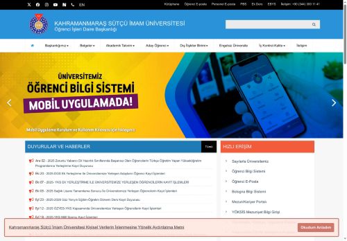 Öğrenci İşleri Daire Başkanlığı - KSÜ