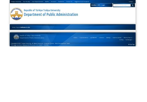 Department of Public Administration | Republic of Türkiye Trakya University