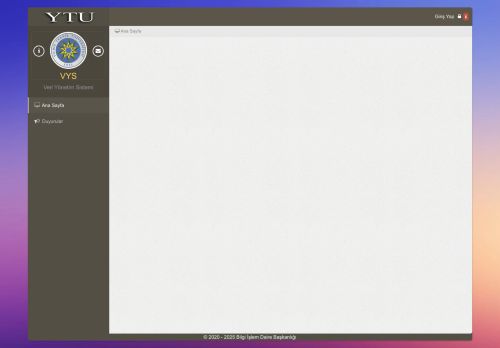 Veri Yönetim Sistemi - YTÜ