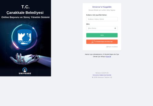 Universe Online Başvuru - Çanakkale Belediyesi