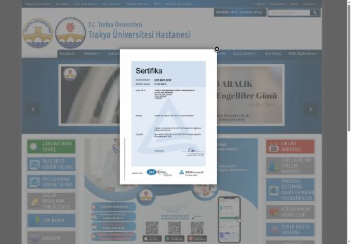 COVID-19 DANIŞMA HATTI | Trakya Üniversitesi Hastanesi | T.C. Trakya Üniversitesi