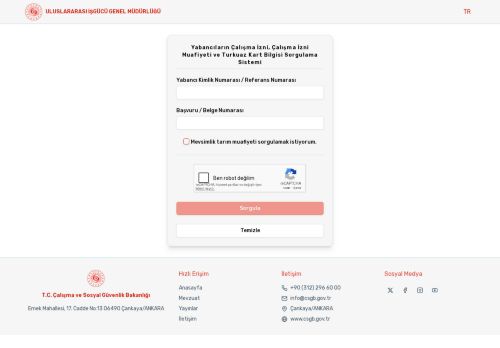 Çalışma ve Sosyal Güvenlik Bakanlığı