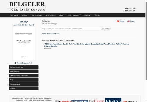 Sayı 45 | Belgeler - Haziran 2025, Cilt XLI