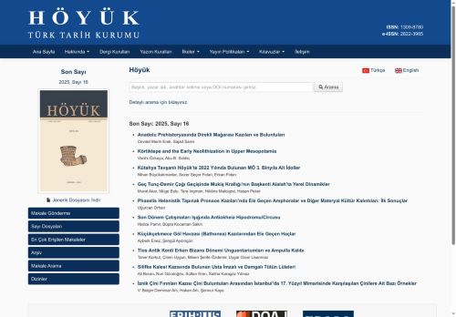 Son Sayı: 2025, Sayı 16 | Höyük