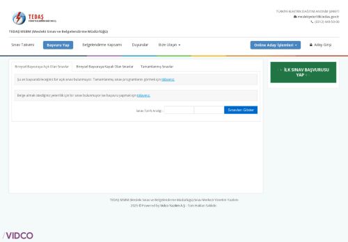 TEDAŞ MSBM (Mesleki Sınav ve Belgelendirme Müdürlüğü) Sınav Merkezi Portalı