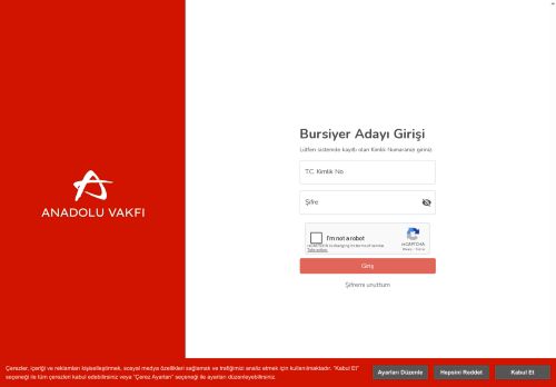 Bursiyer Adayı Girişi - Anadolu Vakfı