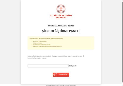 Kurumsal Kullanıcı Hesabı Şifre Değiştirme Paneli