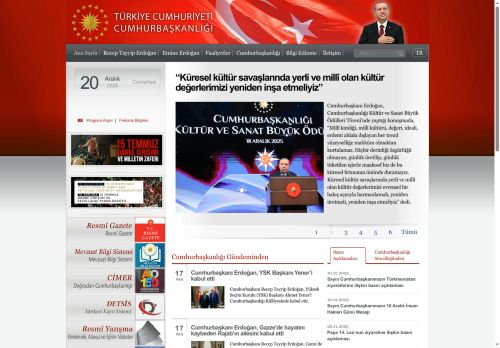 T.C.CUMHURBAŞKANLIĞI : Anasayfa
