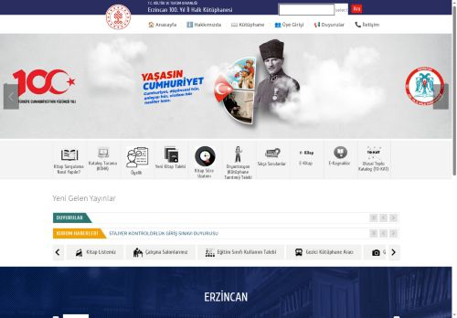T.C. Kültür ve Turizm Bakanlığı - Erzincan 100. Yıl İl Halk Kütüphanesi
