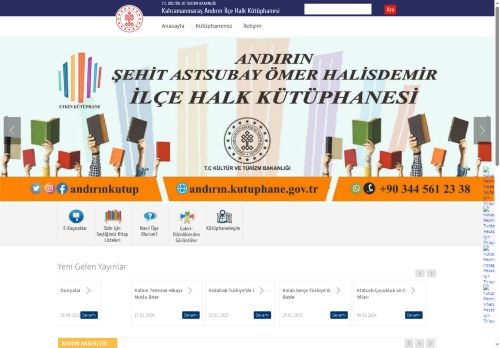 T.C. Kültür ve Turizm Bakanlığı - Kahramanmaraş Andırın İlçe Halk Kütüphanesi