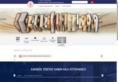 T.C. Kültür ve Turizm Bakanlığı - Karabük Zübeyde Hanım Halk Kütüphanesi