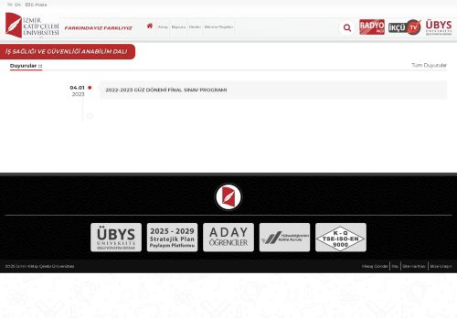 İş Sağlığı ve Güvenliği Anabilim Dalı