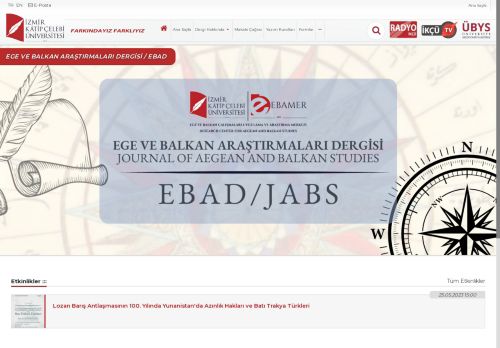 Ege ve Balkan Araştırmaları Dergisi / EBAD | Sayfa | Cumhuriyetin 100. Yılında Türkiye ve Balkanlar Sempozyumu