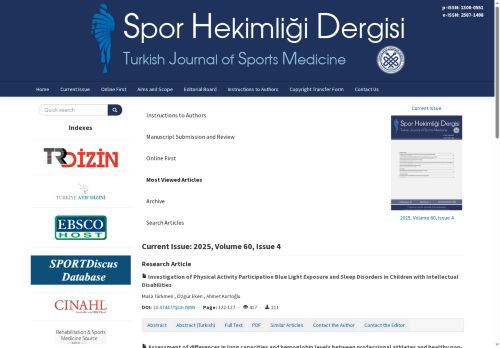 Turkish Journal of Sports Medicine