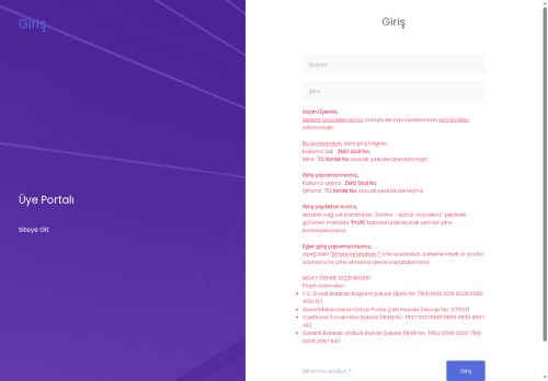 Giriş - Üye Portalı