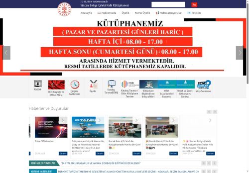 T.C. Kültür ve Turizm Bakanlığı - Sincan Evliya Çelebi Halk Kütüphanesi