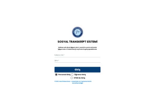 Gazi Üniversitesi Sosyal Transkript Sistemi