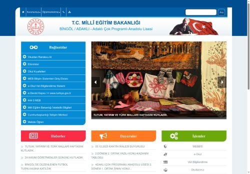 Adaklı Çok Programlı Anadolu Lisesi - BİNGÖL / ADAKLI