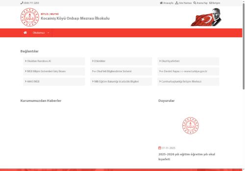 Kocainiş Köyü Onbaşı Mezrası İlkokulu - BİTLİS / MUTKİ